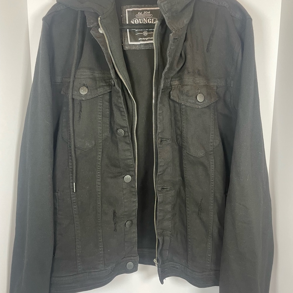 YoungLA Black Lightweight Shirt Jacket Classic Style